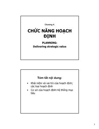 Bài giảng Quản trị học - Bài 4: Chức năng hoạch định - Ngô Quý Nhâm
