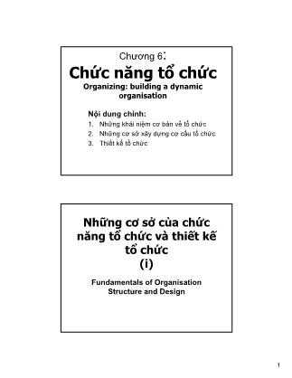Bài giảng Quản trị học - Bài 6: Chức năng tổ chức - Ngô Quý Nhâm
