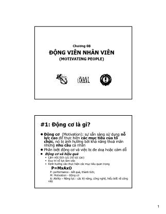 Bài giảng Quản trị học - Bài 8: Động viên nhân viên - Ngô Quý Nhâm