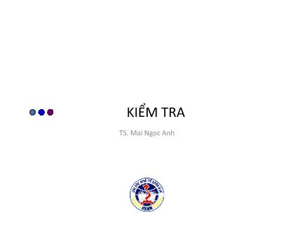 Bài giảng Quản trị học - Kiểm tra - Mai Ngọc Anh