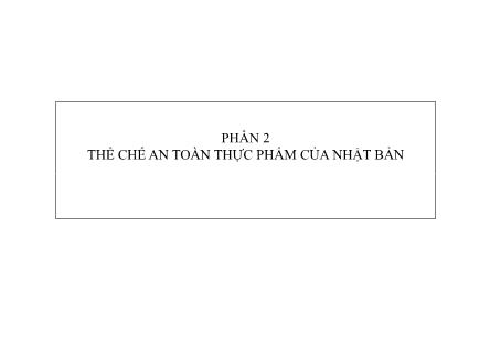Bài giảng Thể chế an toàn thực phẩm của Nhật Bản
