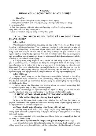 Bài giảng Thống kê doanh nghiệp - Chương 3: Thống kê lao động trong kinh doanh