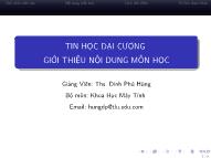 Bài giảng Tin học đại cương - Giới thiệu nội dung môn học - Đinh Phú Hùng