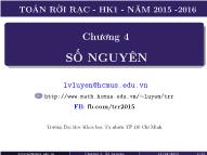 Bài giảng Toán rời rạc - Chương 4: Số nguyên