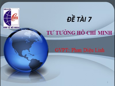 Bài giảng Tư tưởng Hồ Chí Minh - Phan Diệu Linh