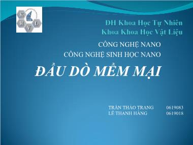 Bài giảng Ứng dụng công nghệ nano trong Y sinh học - Trần Thảo Trang
