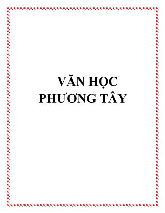 Bài giảng Văn học phương Tây