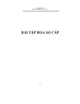 Bài tập Hoá sơ cấp (Phần 1)