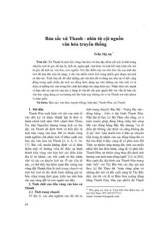 Bản sắc xứ Thanh - Nhìn từ cội nguồn văn hóa truyền thống