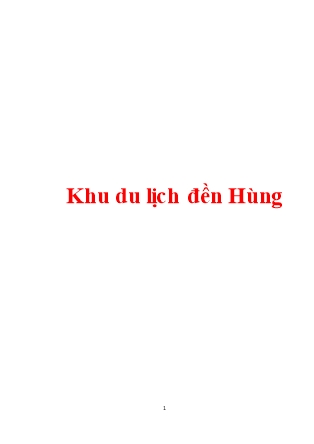 Báo cáo thực tập Khu du lịch đền Hùng