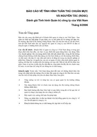 Báo cáo về tình hình tuân thủ chuẩn mực và nguyên tắc (ROSC)