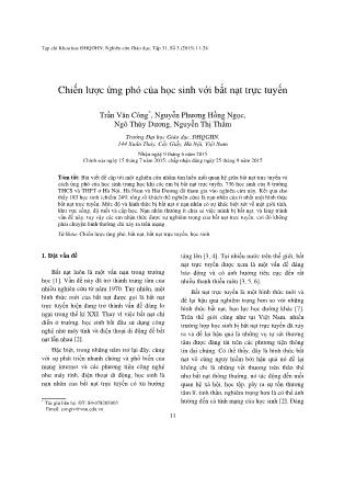 Chiến lược ứng phó của học sinh với bắt nạt trực tuyến