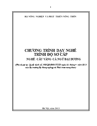 Chương trình dạy nghề trình độ sơ cấp - Câu vàng cá ngừ đại dương