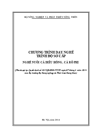 Chương trình dạy nghề trình độ sơ cấp - Nuôi cá diêu hồng, cá rô phi