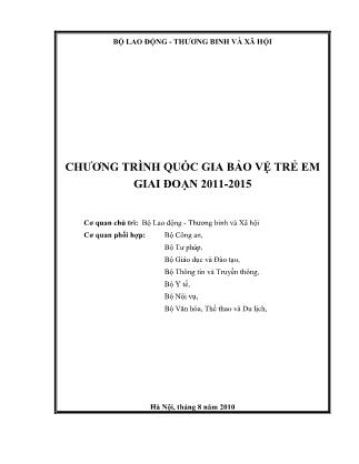 Chương trình quốc gia bảo vệ trẻ em giai đoạn 2011-2015