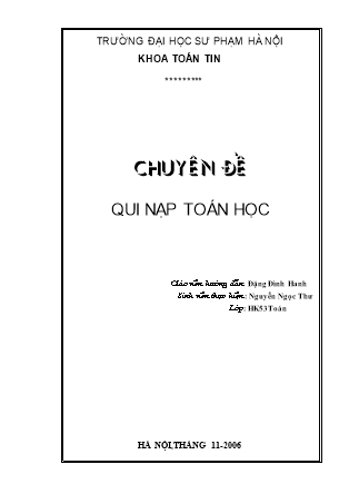 Chuyên đề Quy nạp Toán học - Đặng Đình Hanh