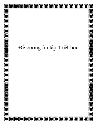 Đề cương ôn tập Triết học