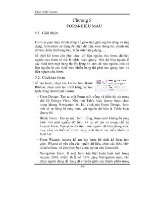 Giáo trình Access - Nguyễn Trần Phương (Phần 2)