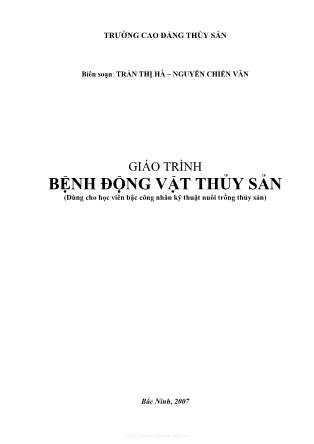Giáo trình Bệnh động vật thủy sản - Trần Thị Hà