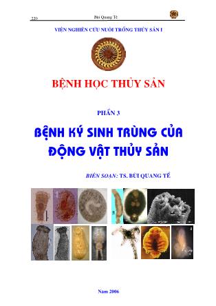 Giáo trình Bệnh thủy sản - Phần 3: Bệnh ký sinh trùng của động vật thủy sản