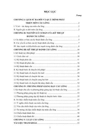 Giáo trình Cầu lông (Phần 1)