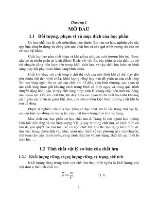 Giáo trình Cơ học chất lưu