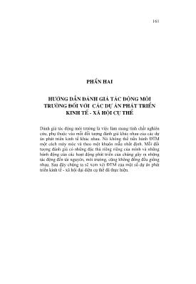 Giáo trình Cơ sở đánh giá tác động môi trường - Lê Xuân Hồng (Phần 2)
