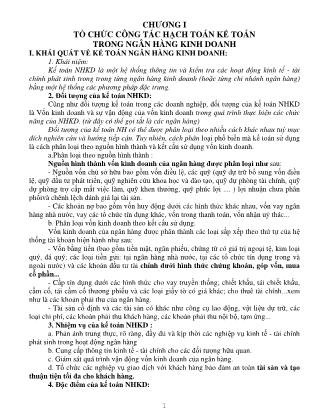 Giáo trình Hoạch toán kế toán trong ngân hàng kinh doanh (Phần 1)