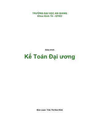 Giáo trình Kế toán đại cương - Trần Thị Kim Khôi