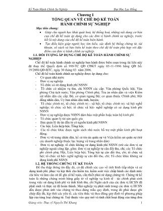 Giáo trình Kế toán hành chính sự nghiệp - Nguyễn Thế Khang (Phần 1)