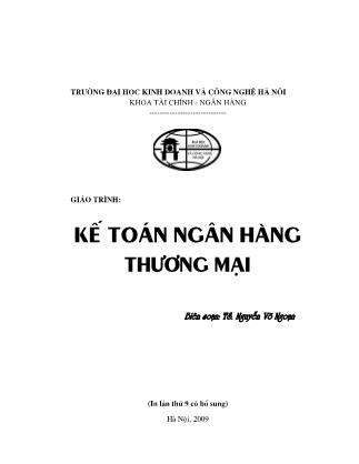 Giáo trình Kế toán ngân hàng thương mại - Nguyễn Võ Ngoạn