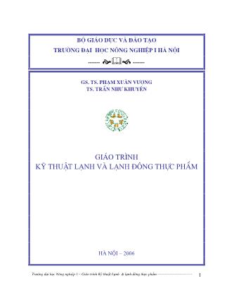 Giáo trình Kỹ thuật lạnh và lạnh đông thực phẩm