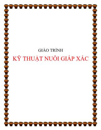 Giáo trình Kỹ thuật nuôi giáp xác