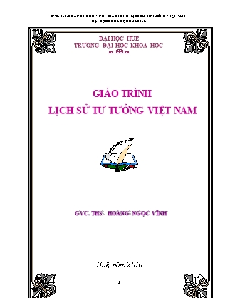Giáo trình Lịch sử tư tưởng Việt Nam - Hoàng Ngọc Vĩnh