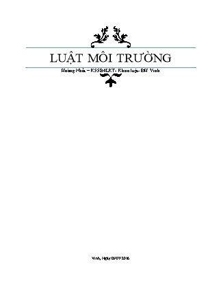 Giáo trình Luật môi trường