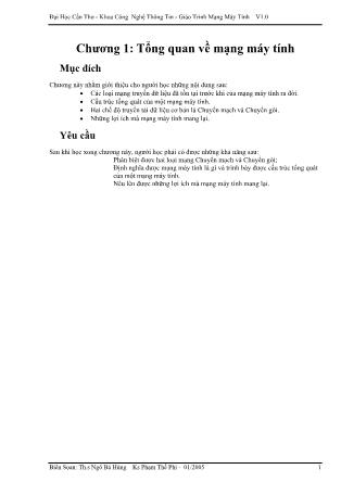 Giáo trình Mạng máy tính - Ngô Bá Hùng (Phần 1)