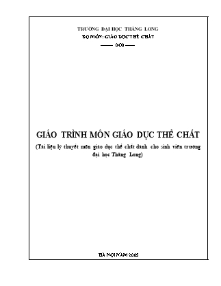 Giáo trình môn học Giáo dục thể chất