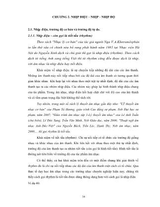 Giáo trình môn Lý thuyết âm nhạc cơ bản - Trịnh Hoài Thu (Phần 2)