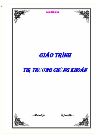 Giáo trình môn Thị trường chứng khoán