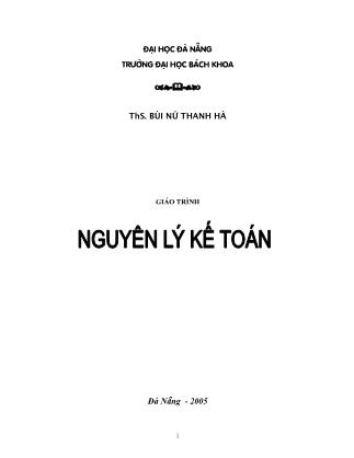 Giáo trình Nguyên lý kế toán - Bùi Nữ Thanh Hà