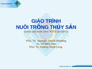 Giáo trình Nuôi trồng thủy sản - Nguyễn Thanh Phương