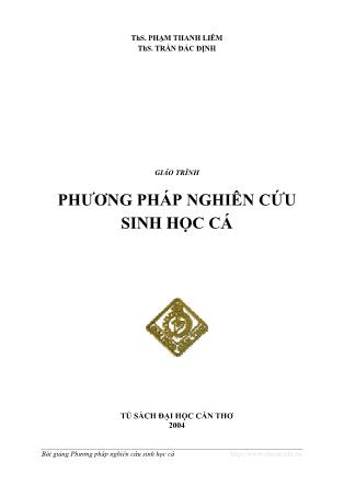 Giáo trình Phương pháp nghiên cứu sinh học cá