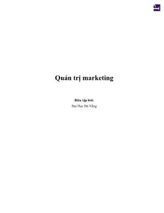 Giáo trình Quản trị marketing (Phần 1)