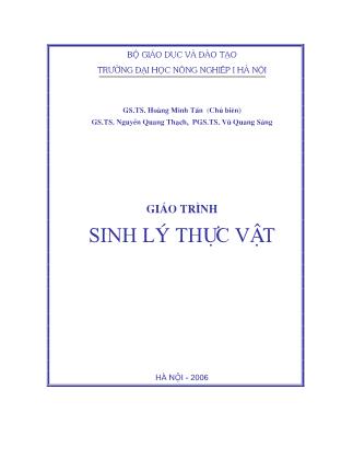 Giáo trình Sinh lý thực vật - Hoàng Minh Tấn