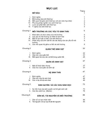 Giáo trình Sinh thái học (Phần 1)