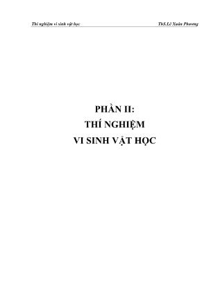 Giáo trình Thí nghiệm vi sinh vật học - Phần II: Thí nghiệm vi sinh vật học