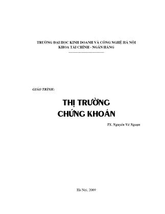 Giáo trình Thị trường chứng khoán - Nguyễn Võ Ngoạn