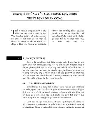 Giáo trình Thiết thế hệ thống sản xuất - Chương 4: Những yêu cầu trong lựa chọn thiết bị và nhân công