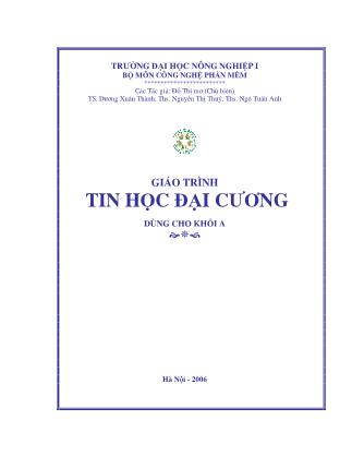Giáo trình Tin học đại cương - Đỗ Thị Mơ (Dùng cho khối A - Phần 1)