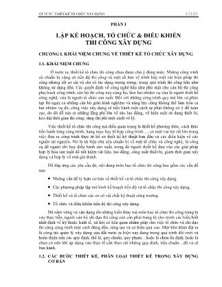 Giáo trình Tổ chức thi công - Thiết kế tổ chức xây dựng (Phần I)